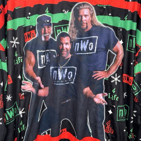 WWE NWO Hulkster Hogan Big Daddy Cool  Razor Ramon Light Up Holiday Sweater  XL - Picture 4 of 12